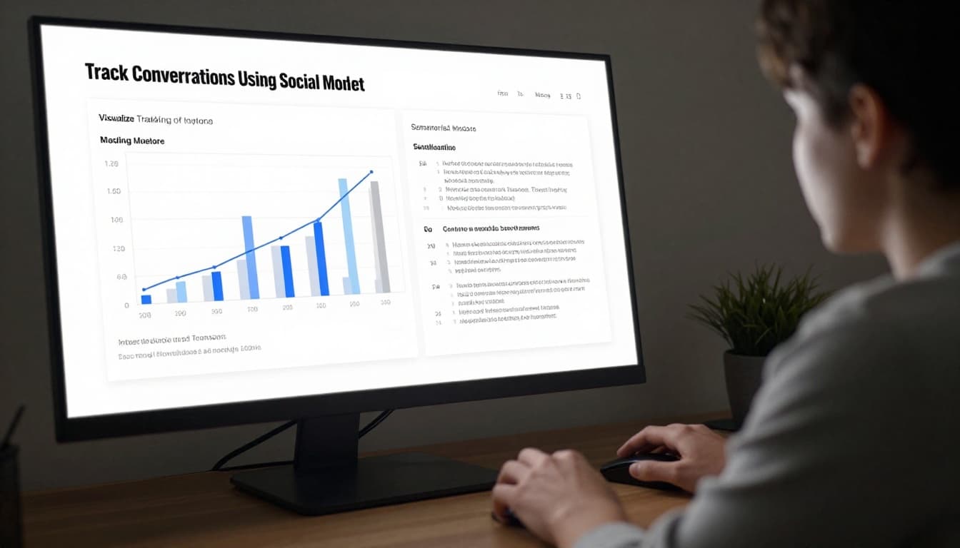 A marketer in a home office relaxes with one hand on the mouse while monitoring real-time social buzz on dual screens featuring sentiment graphs, in a dynamic cinematic style with dramatic lighting.